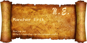 Mancher Erik névjegykártya