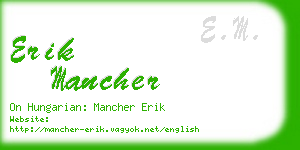 erik mancher business card